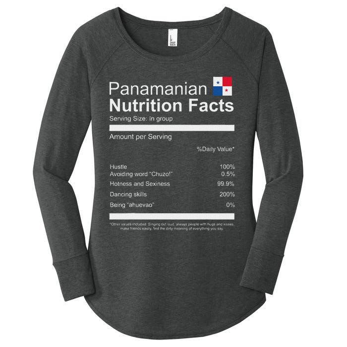 Panamanian Nutrition Facts Funny Panamanian Women's Perfect Tri Tunic Long Sleeve Shirt