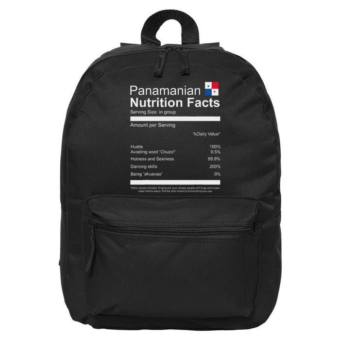 Panamanian Nutrition Facts Funny Panamanian 16 in Basic Backpack