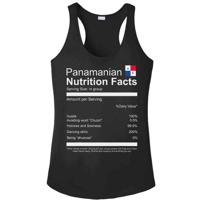 Panamanian Nutrition Facts Funny Panamanian Ladies PosiCharge Competitor Racerback Tank