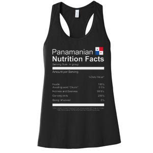 Panamanian Nutrition Facts Funny Panamanian Women's Racerback Tank