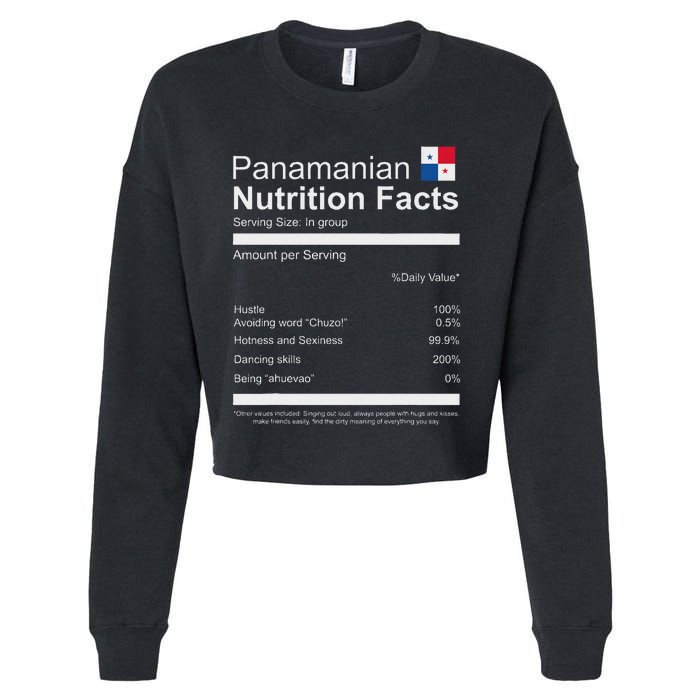 Panamanian Nutrition Facts Funny Panamanian Cropped Pullover Crew