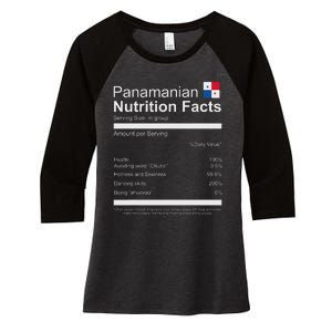 Panamanian Nutrition Facts Funny Panamanian Women's Tri-Blend 3/4-Sleeve Raglan Shirt