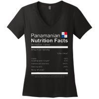 Panamanian Nutrition Facts Funny Panamanian Women's V-Neck T-Shirt