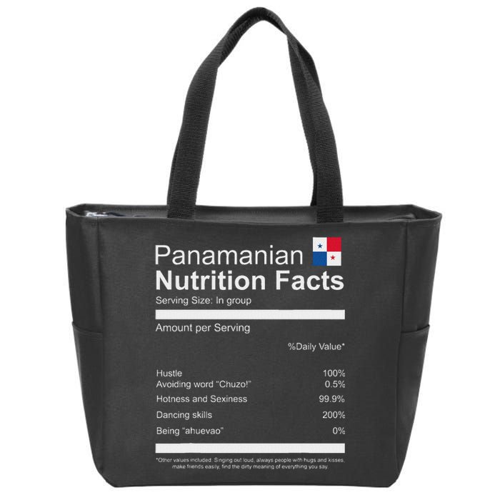 Panamanian Nutrition Facts Funny Panamanian Zip Tote Bag