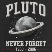Pluto Never Forge Funny Space Science Garment-Dyed Heavyweight T-Shirt