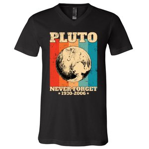 Pluto Never Forget 1930 2006 V-Neck T-Shirt