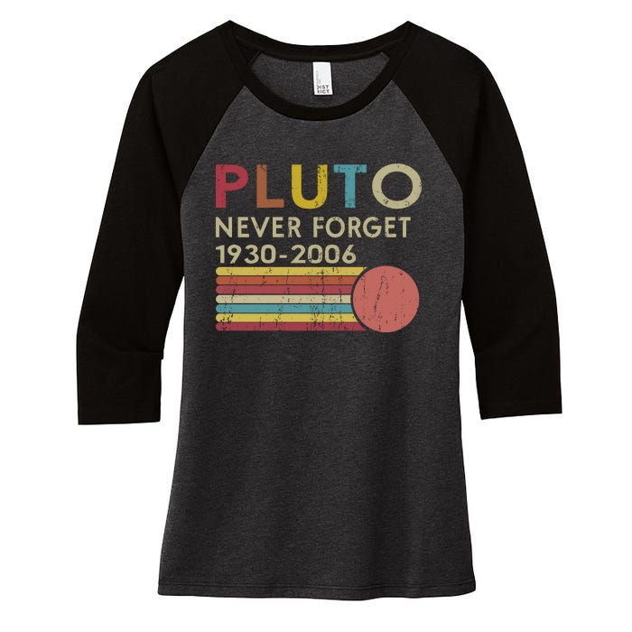 Pluto Never Forget 1930 Women's Tri-Blend 3/4-Sleeve Raglan Shirt