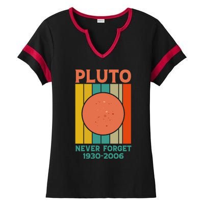 Pluto Never Forget T Ladies Halftime Notch Neck Tee