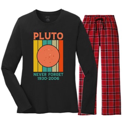 Pluto Never Forget T Women's Long Sleeve Flannel Pajama Set 