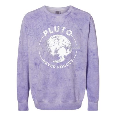 Pluto Never Forget 1930 2006 Planet Space Science Astronomy Colorblast Crewneck Sweatshirt