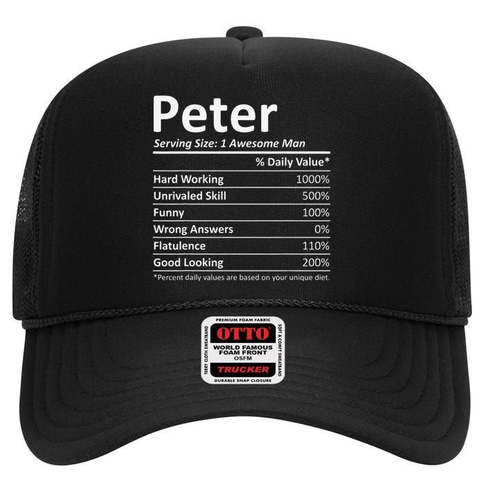 PETER Nutrition Funny Birthday Personalized Name Gift Idea High Crown Mesh Back Trucker Hat