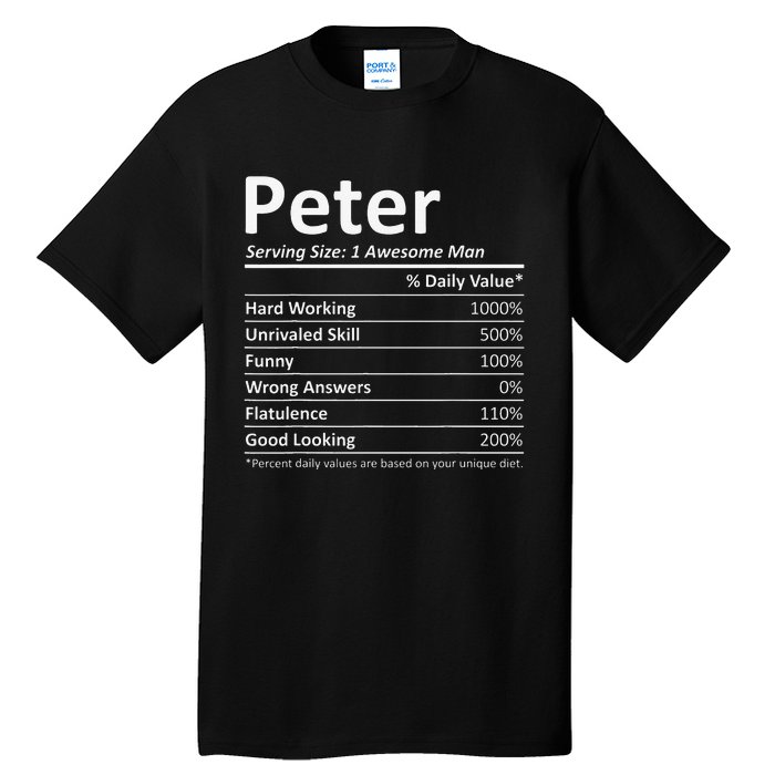 PETER Nutrition Funny Birthday Personalized Name Gift Idea Tall T-Shirt