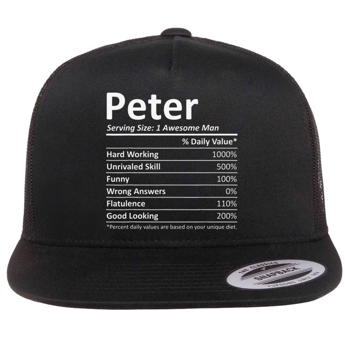 PETER Nutrition Funny Birthday Personalized Name Gift Idea Flat Bill Trucker Hat