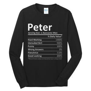 PETER Nutrition Funny Birthday Personalized Name Gift Idea Tall Long Sleeve T-Shirt