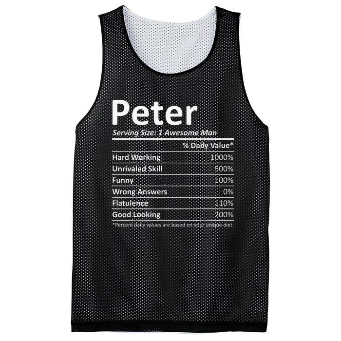 PETER Nutrition Funny Birthday Personalized Name Gift Idea Mesh Reversible Basketball Jersey Tank