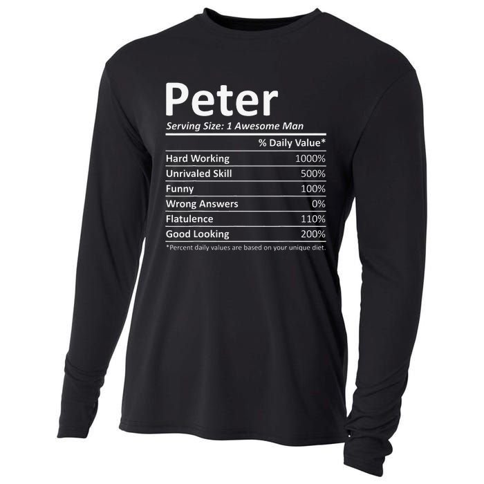 PETER Nutrition Funny Birthday Personalized Name Gift Idea Cooling Performance Long Sleeve Crew