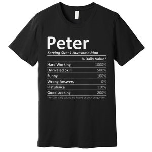 PETER Nutrition Funny Birthday Personalized Name Gift Idea Premium T-Shirt