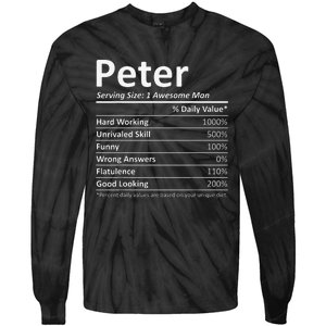 PETER Nutrition Funny Birthday Personalized Name Gift Idea Tie-Dye Long Sleeve Shirt