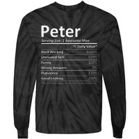 PETER Nutrition Funny Birthday Personalized Name Gift Idea Tie-Dye Long Sleeve Shirt