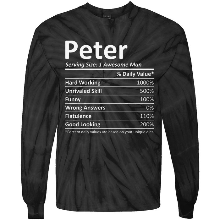 PETER Nutrition Funny Birthday Personalized Name Gift Idea Tie-Dye Long Sleeve Shirt