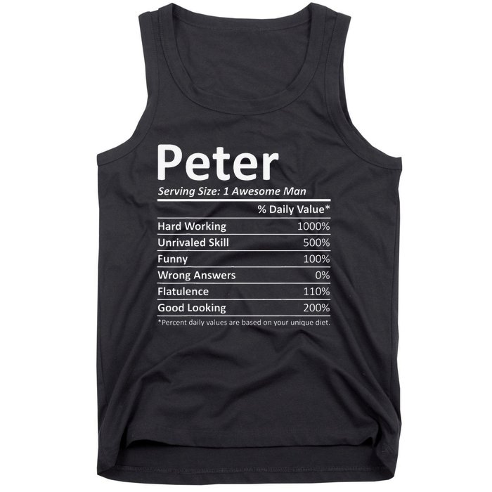 PETER Nutrition Funny Birthday Personalized Name Gift Idea Tank Top