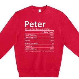 PETER Nutrition Funny Birthday Personalized Name Gift Idea Premium Crewneck Sweatshirt