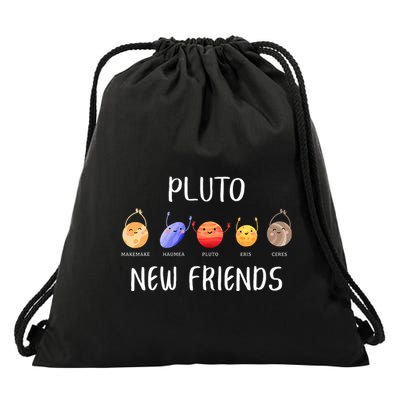 Pluto New Friends Dwarf Planets Funny Astronomy Science Drawstring Bag