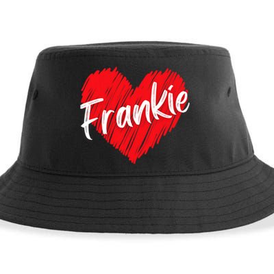 Personalized Name Frankie I Love Frankie Heart Vintage Sustainable Bucket Hat