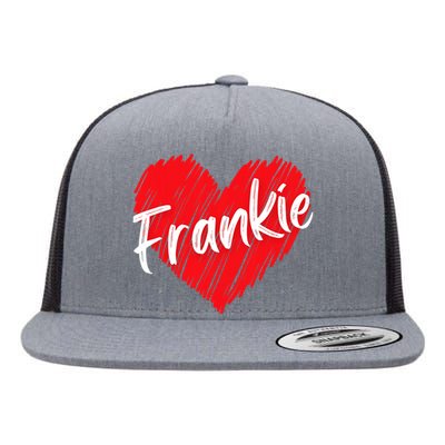 Personalized Name Frankie I Love Frankie Heart Vintage Flat Bill Trucker Hat