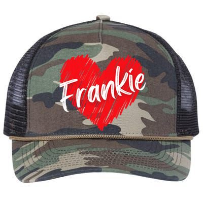 Personalized Name Frankie I Love Frankie Heart Vintage Retro Rope Trucker Hat Cap