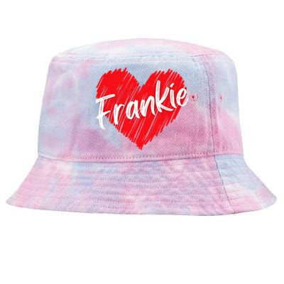 Personalized Name Frankie I Love Frankie Heart Vintage Tie-Dyed Bucket Hat