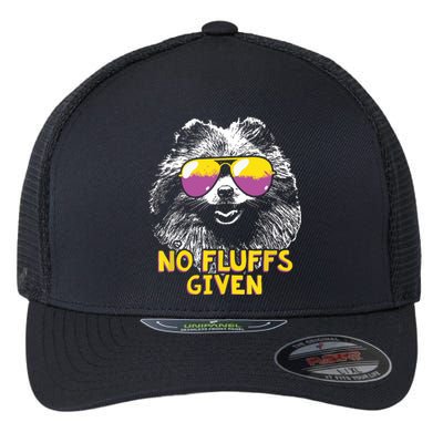 Pomeranian No Fluffs Funny Flexfit Unipanel Trucker Cap