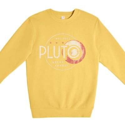 Pluto Never Forget Funny Pluto Pluto Lover Pluto Premium Crewneck Sweatshirt