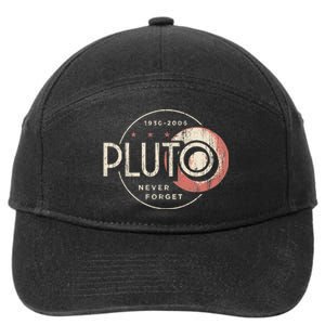 Pluto Never Forget Funny Pluto Pluto Lover Pluto 7-Panel Snapback Hat