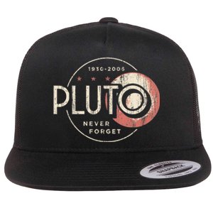 Pluto Never Forget Funny Pluto Pluto Lover Pluto Flat Bill Trucker Hat