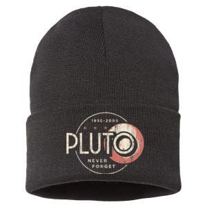 Pluto Never Forget Funny Pluto Pluto Lover Pluto Sustainable Knit Beanie