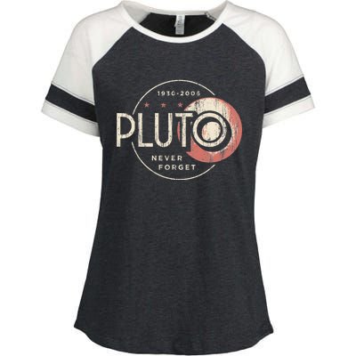 Pluto Never Forget Funny Pluto Pluto Lover Pluto Enza Ladies Jersey Colorblock Tee