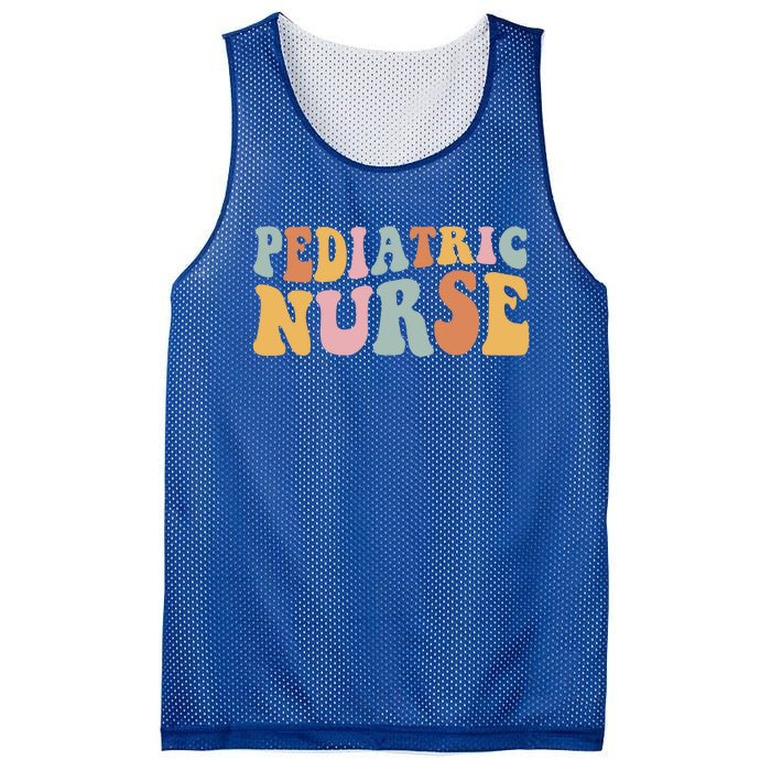 Pediatric Nurse Groovy Nursing School Gift Mesh Reversible Basketball Jersey Tank