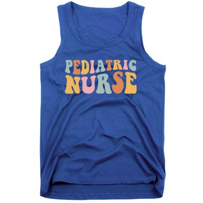 Pediatric Nurse Groovy Nursing School Gift Tank Top