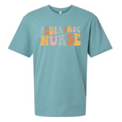 Pediatric Nurse Groovy Nursing School Gift Sueded Cloud Jersey T-Shirt