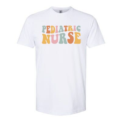 Pediatric Nurse Groovy Nursing School Gift Softstyle CVC T-Shirt