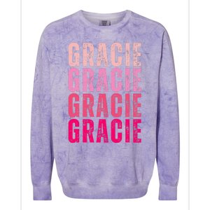 Personalized Name Gracie I Love Gracie Colorblast Crewneck Sweatshirt