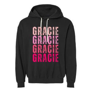 Personalized Name Gracie I Love Gracie Garment-Dyed Fleece Hoodie