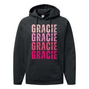 Personalized Name Gracie I Love Gracie Performance Fleece Hoodie