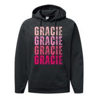 Personalized Name Gracie I Love Gracie Performance Fleece Hoodie