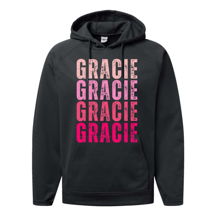 Personalized Name Gracie I Love Gracie Performance Fleece Hoodie