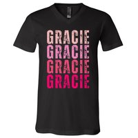 Personalized Name Gracie I Love Gracie V-Neck T-Shirt