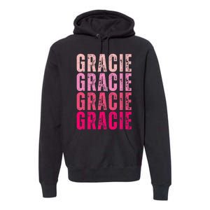 Personalized Name Gracie I Love Gracie Premium Hoodie