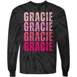 Personalized Name Gracie I Love Gracie Tie-Dye Long Sleeve Shirt