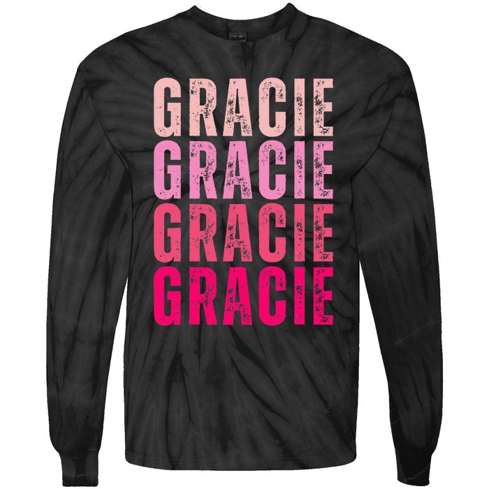 Personalized Name Gracie I Love Gracie Tie-Dye Long Sleeve Shirt